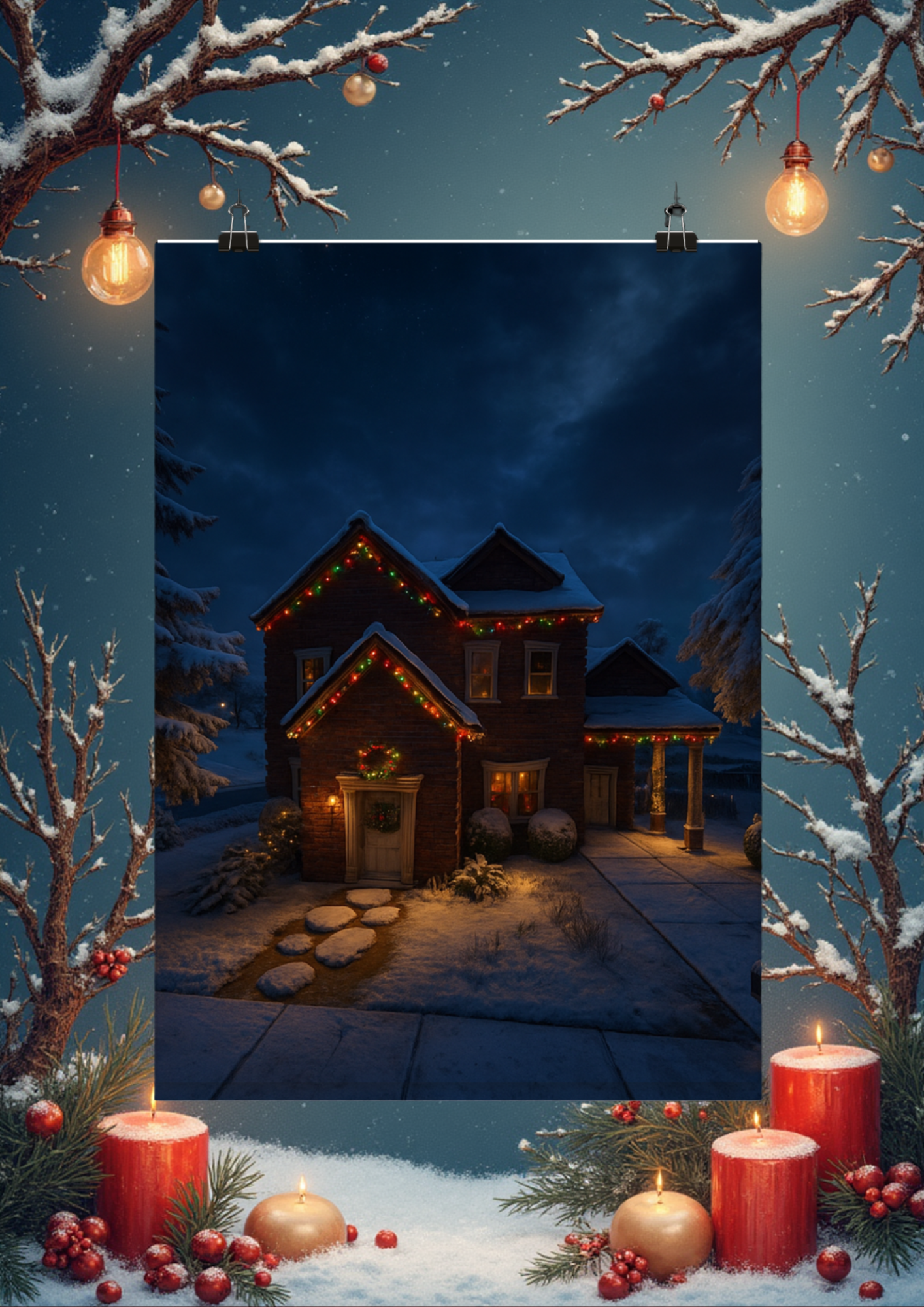 Heimathaus im Schnee - Din A3