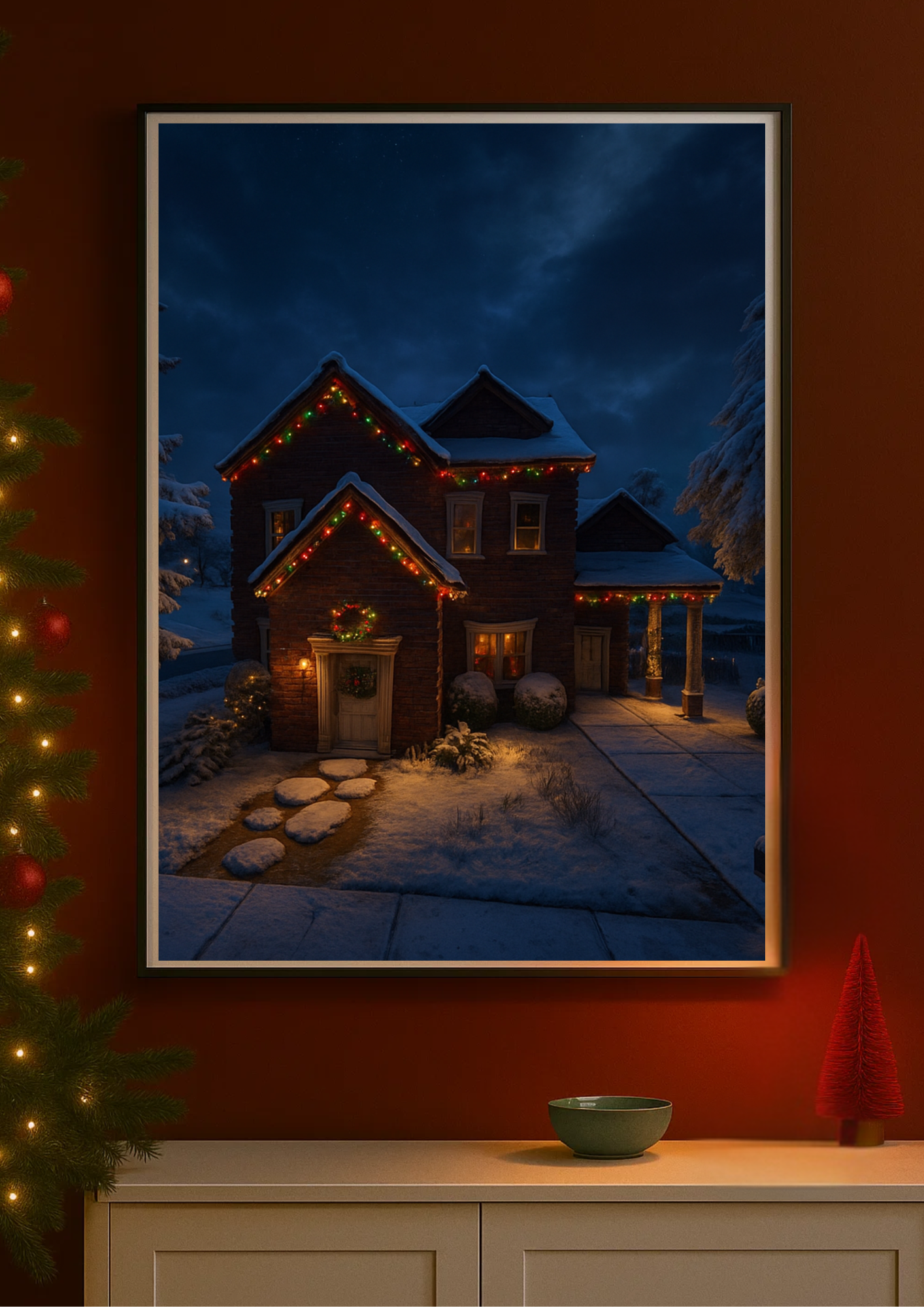 Heimathaus im Schnee - Din A3