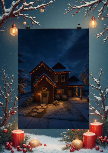 Heimathaus im Schnee - Din A3