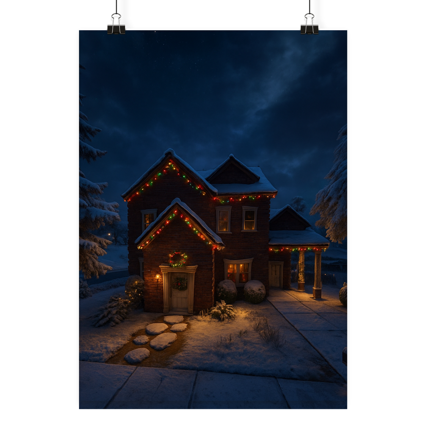 Heimathaus im Schnee - Din A3